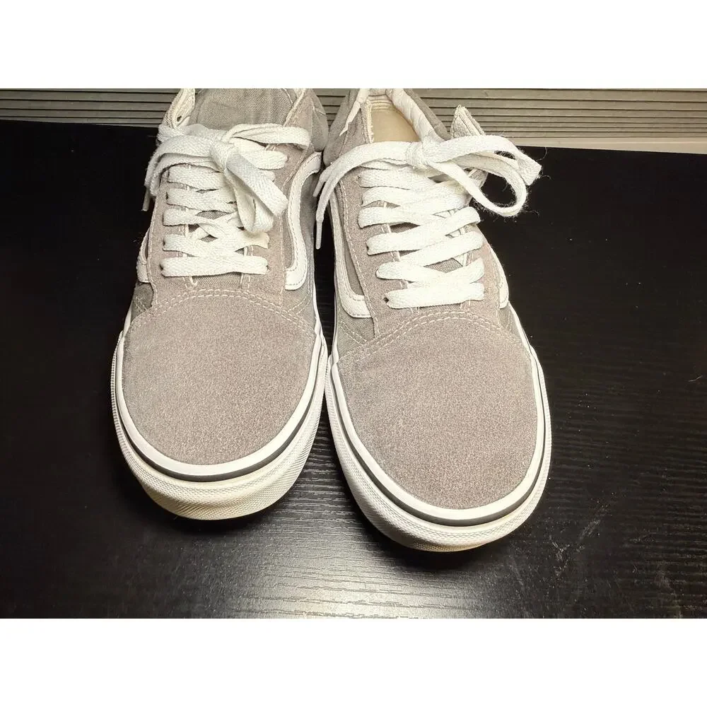 Vans Old Skool Gray White Suede Canvas Sneakers Men’s 8.5 Women’s 10 skate shoes